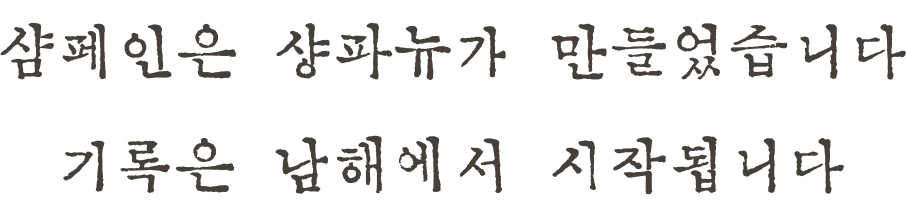 샴페인은 샹파뉴가 만들었습니다, 기록은 남해에서 시작됩니다